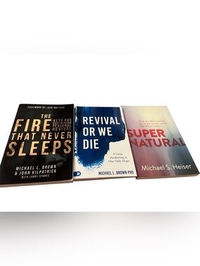 Michael Brown Heiser Book lot of 3 Revival, Fire, Supernatural Living